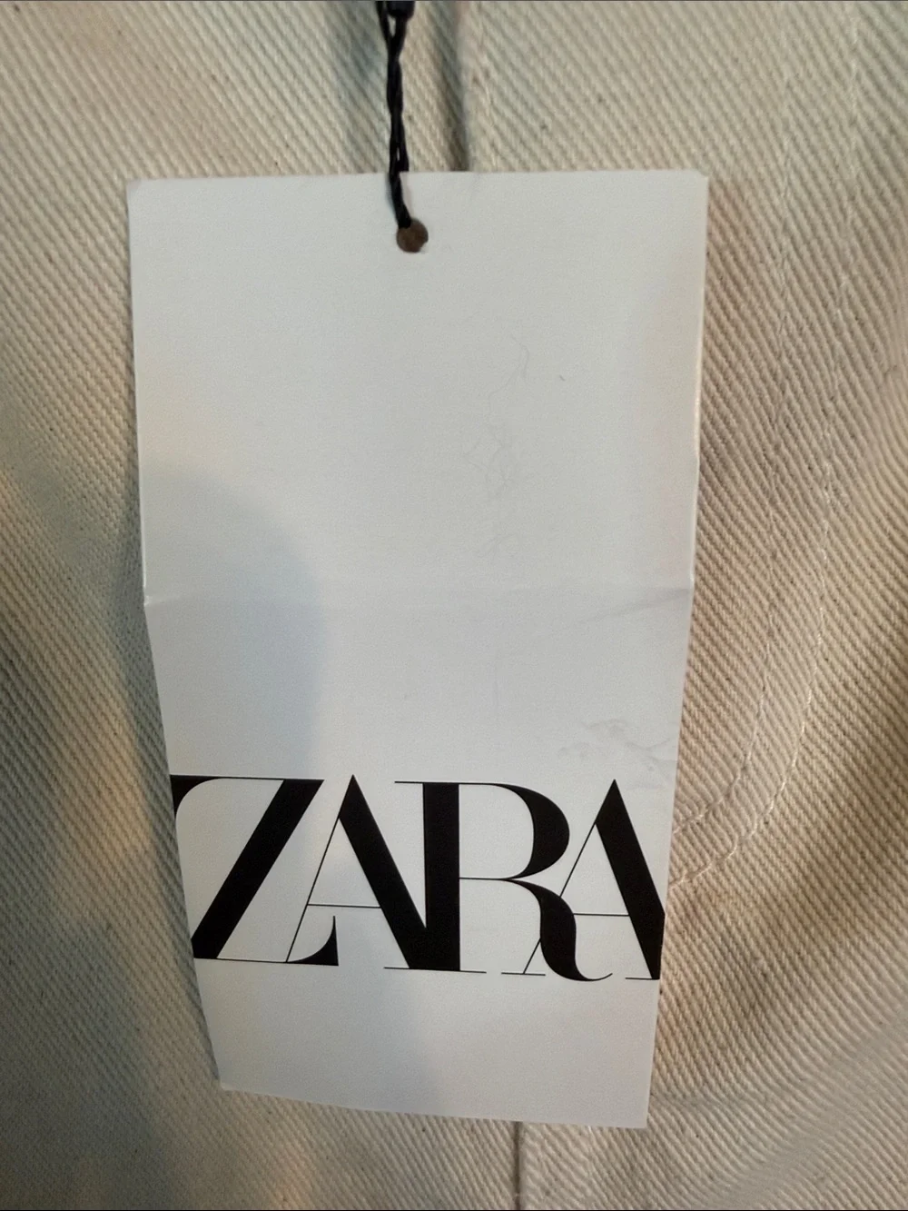 Zara The Elastic Bermuda Ecru Denim Shorts High Waist Wide Leg Women's M 28 NWT